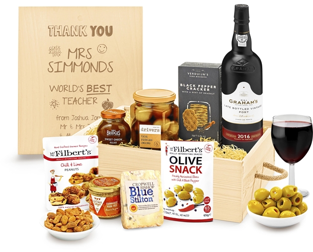 Gifts For Teachers Personalised Cheese & Pâté Selection Gift Box With Port
